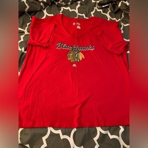 Chicago blackhawks 1x womens v neck shirt